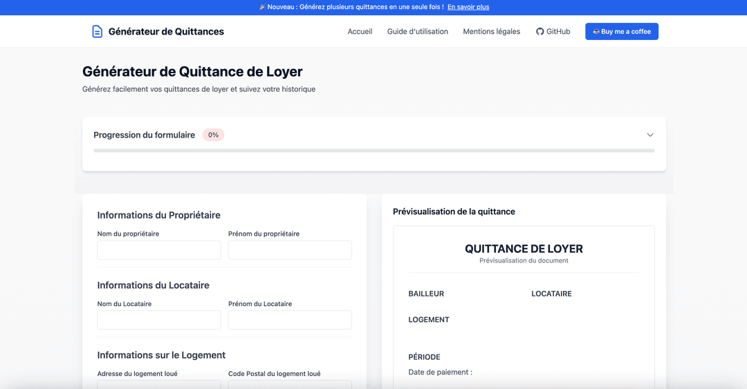 Générateur de Quittances de Loyers