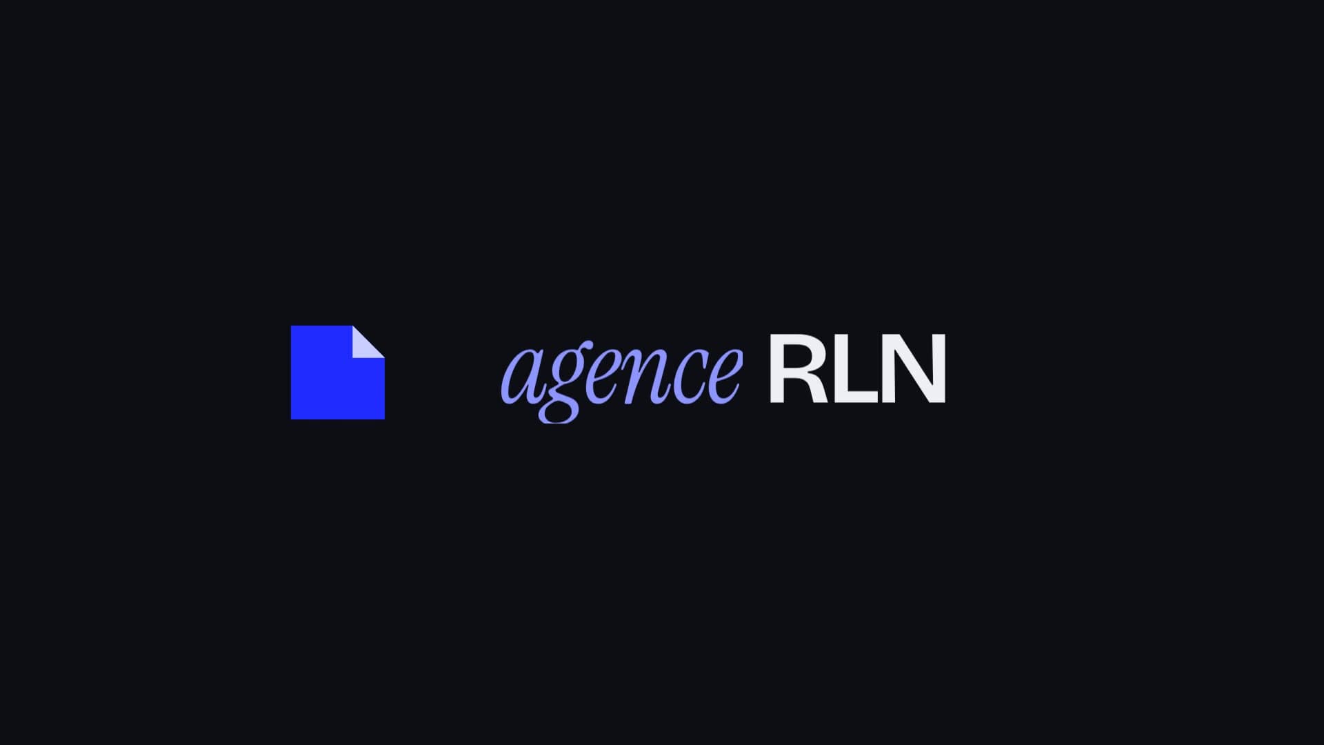 Showreel de l'Agence RLN : le logo agence RLN sur fond encre